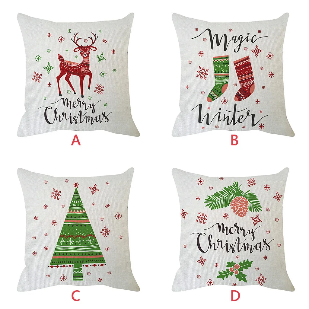 

Pillow Case Silk Cover Linen Case Pillow Sofa Cushion Home Decor Cover Christmas Red And White Pillow Covers 20x20 Pillow Throw