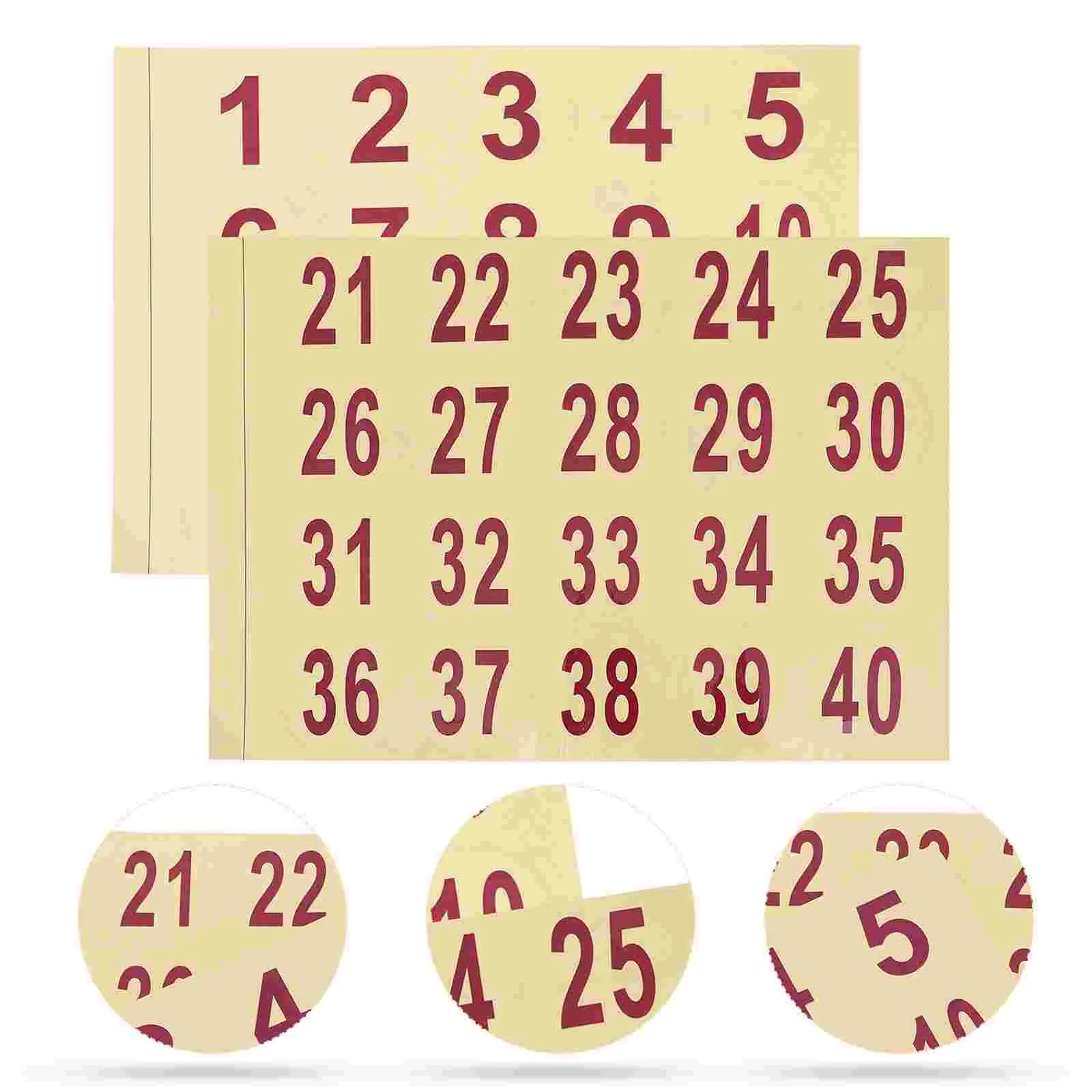 

2 Sheets Applique Transparent Digital Sticker Waterproof Stickers Number Decals Pvc Self-adhesive