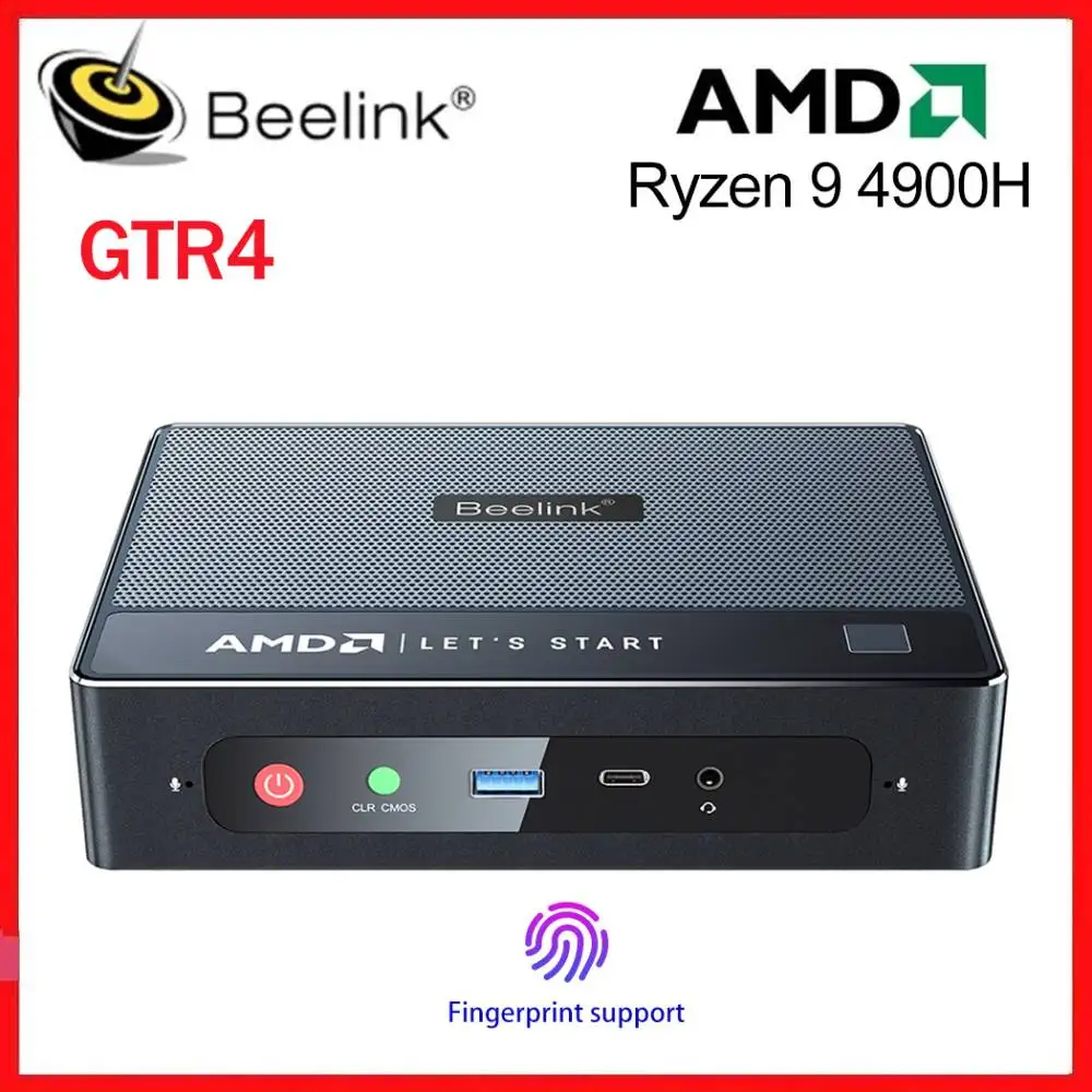 

Beelink GTR4 R9 Wifi 6E AMD Ryzen 9 4900H Windows 11 Pro Mini PC DDR4 32GB SSD 500GB Computer 4K 2.5Gbps RJ45 DP Type-C Desktop