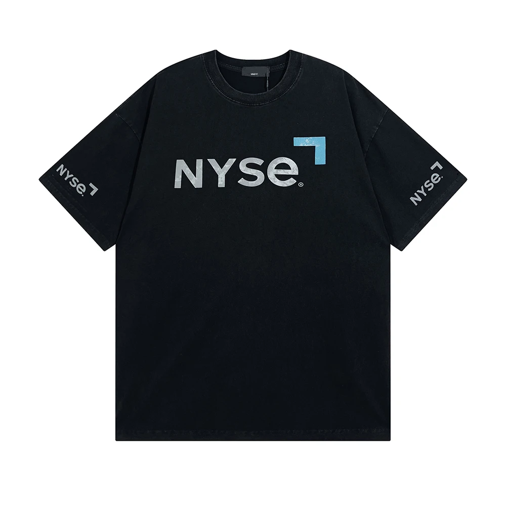 

High quality 2023SS NYSE Logo Luxury T shirt Men Women Summer Style Oversized Cotton T-Shirt Men White Tees