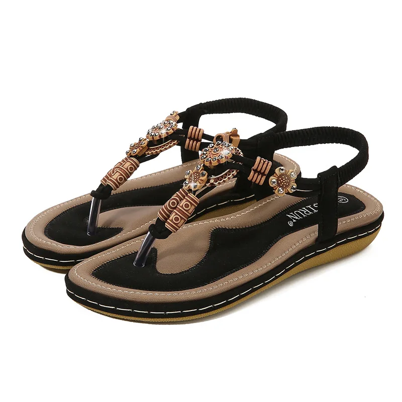 Flat sandals woman 2023 summer beach shoes female ethnic bohemia women sandals Flip Flops