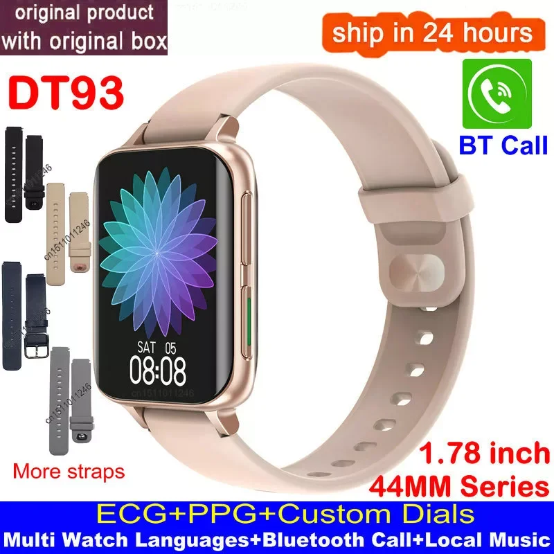 

1.78inch DT93 New Smart Watch Men Phone Call ECG 420*485 Custom Watch Face Heart Rate Fitness Tracker PK W46 FK88 Smartwatch