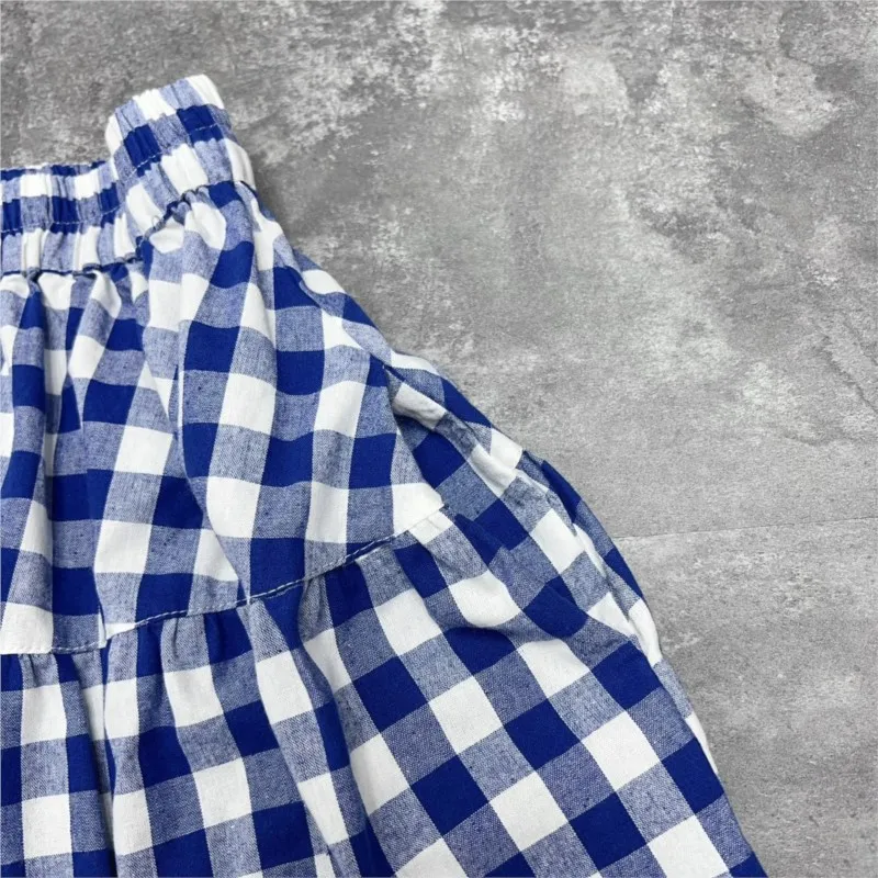 Johnature 2025 японские клетчатые юбки весна-лето ретро свободные повседневные длинные