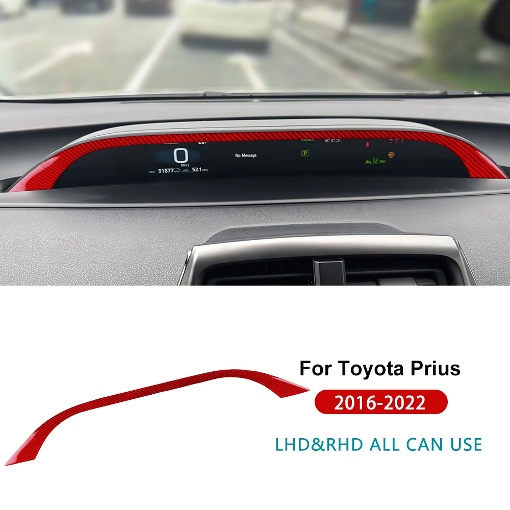 

Настоящее мягкое углеродное волокно для Toyota Prius 2016 2017 2018 2019 2020 2021 2022 LHD RHD Автомобильная полоса над приборной панелью, аксессуары