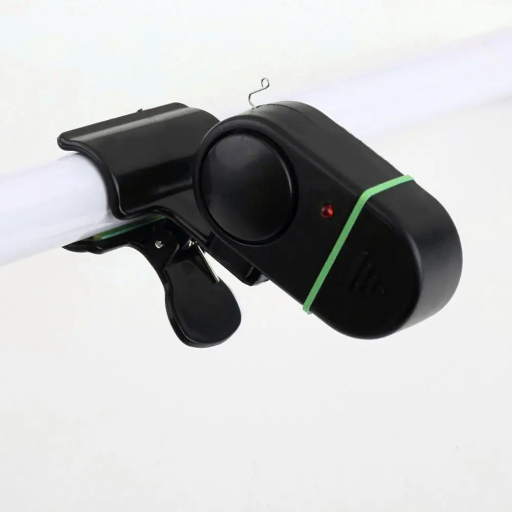 

Black Alert LED Light Clip on Electronic Fishing Rod Sound Alarm Bell Fishing Alarm Fish Bite