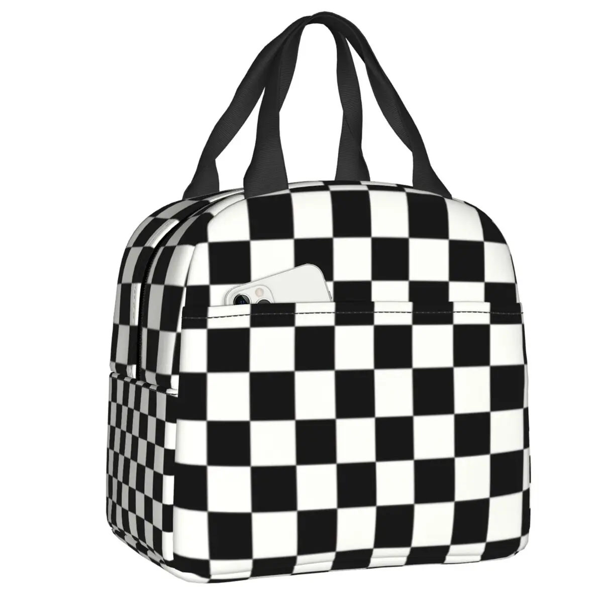 

Checkerboard Insulated Lunch Bag Women Resuable Diy Mask Bjj Brazilian Jiu Jitsu Gracie Grappling Martial Arts Mixed Lunch Tote