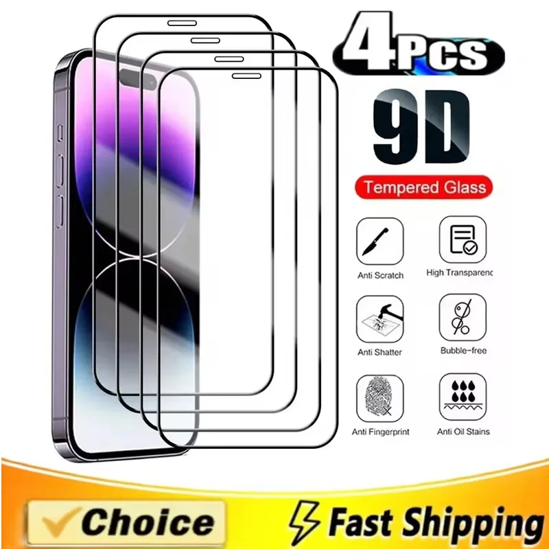 Закаленная пленка 9D для Samsung S24 Ultra S21 S22 S23 Plus FE A13 A55 A54 A53 A52 A51 A34 A33 A32 A14 Защитная