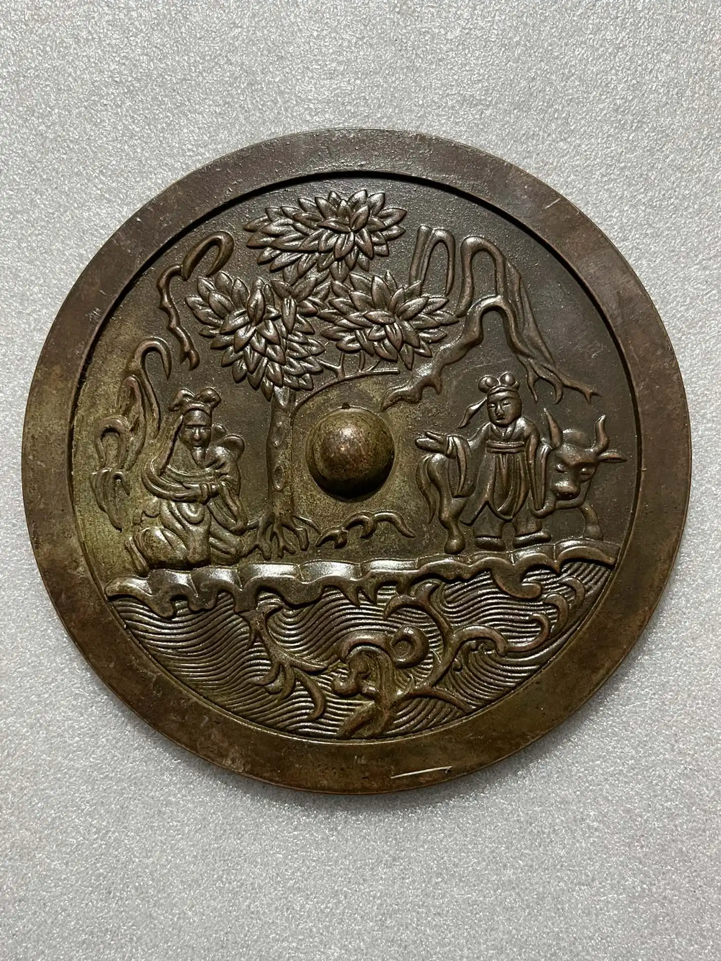 China Fine Workmanship Bronze Sculpture  Geomantic Omen Wealth Circular  Bronze Mirror Metal Crafts Home Decoration