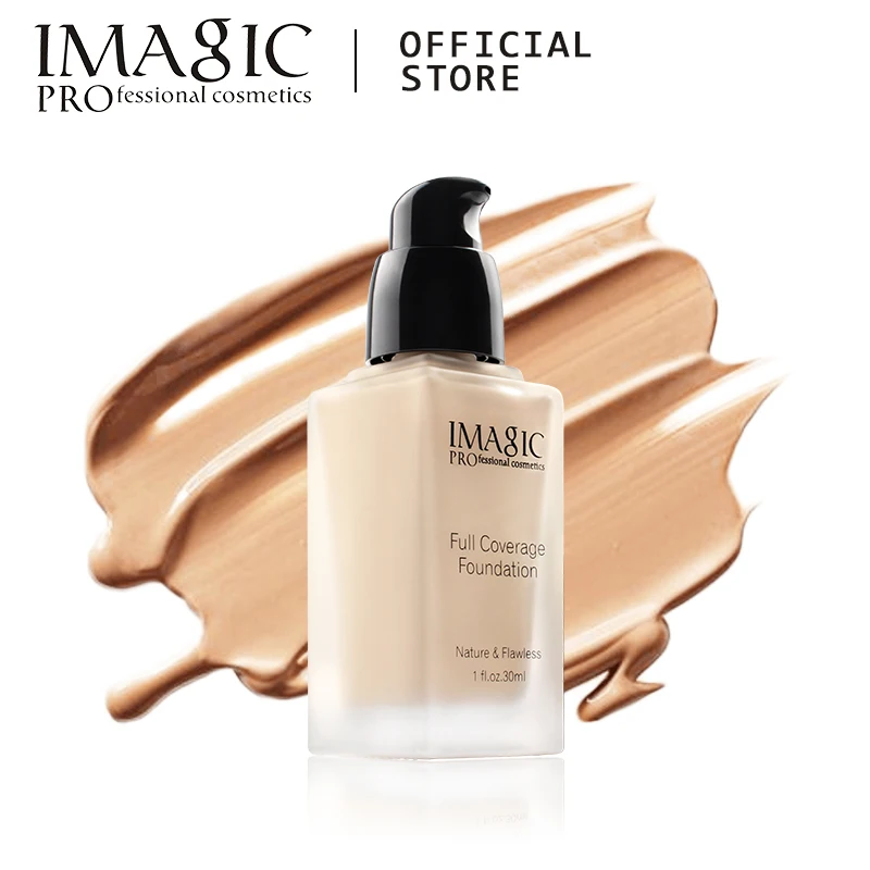 

IMAGIC Base Face Liquid Foundation Cream Full Coverage Pump Concealer Oil-control Easy to Wear Soft Face Cover Makeup Foundation