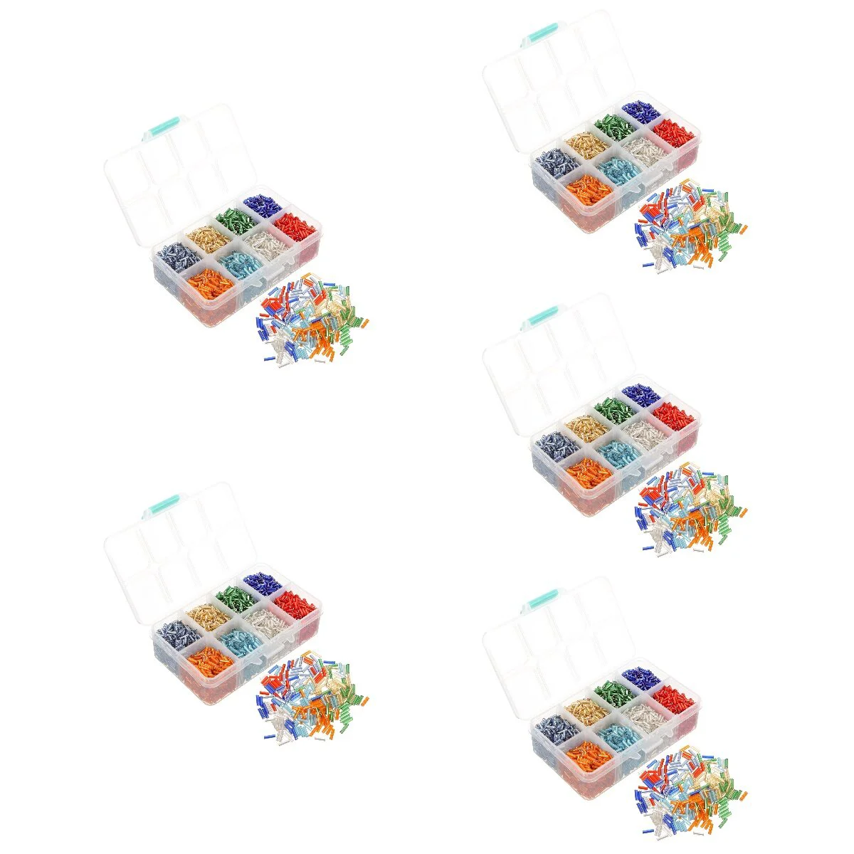

5 Boxes Glass Tube Earring Kits Jewelry Making Beads Colorful Scattered DIY Case Handcraft Tubes Charm Necklace