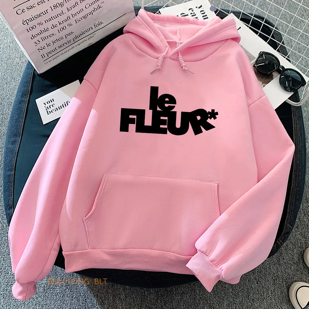 

Lee Fleurr Letter Graphic Print Hoodies Women Comfortable Hooded Sweatshirt Streetwear Long Sleeve Autumn/Winter Pullovers Hoody