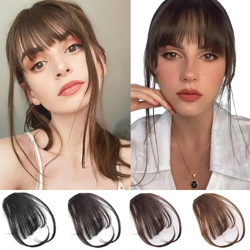 Искусственные воздушные челки для наращивания волос синтетические волосы