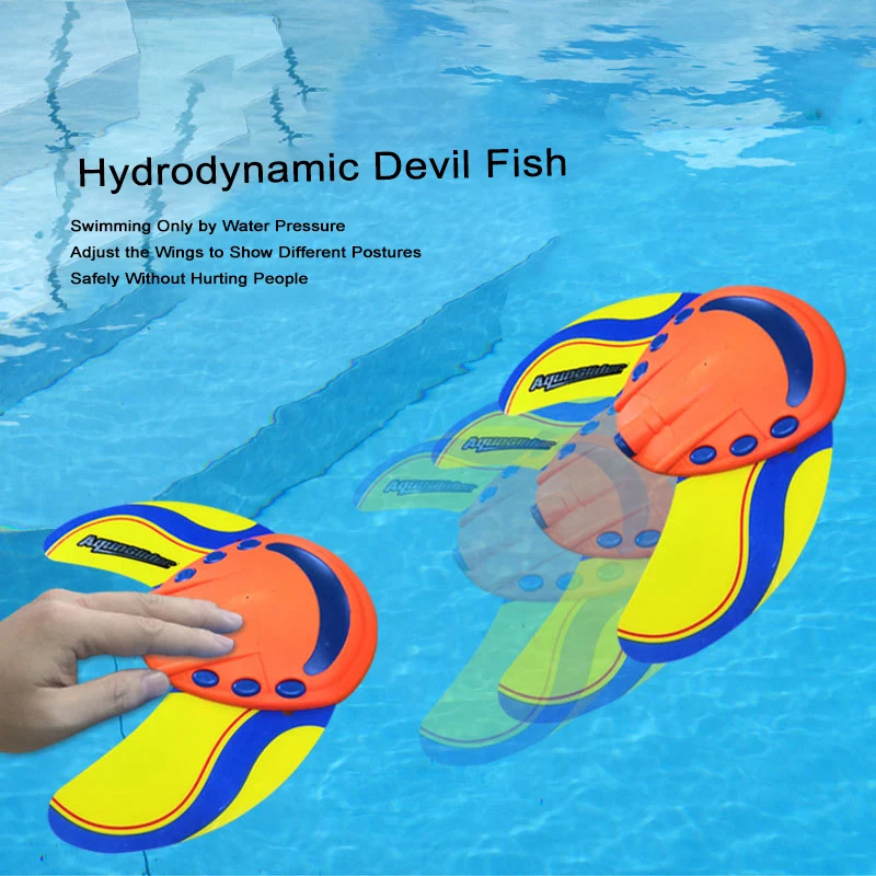 

Hydrodynamic Devil Fish Summer Bathtub Beach Water Power Devil Fish Toys Adjustable Fish Fin for Kid Toy Swimming Pool Kids Gift