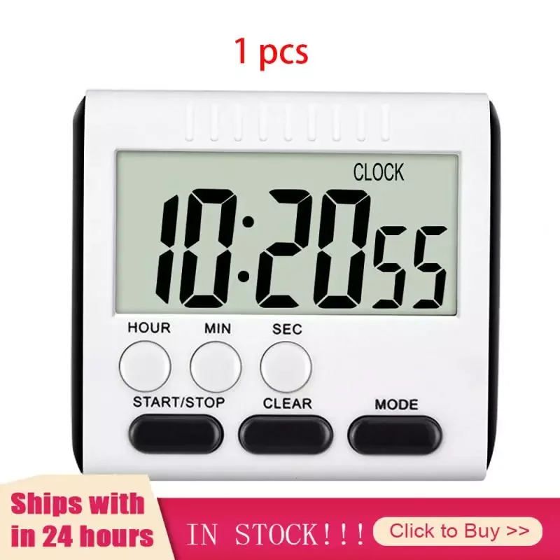 

NEW2023 Digital Screen Kitchen Timer Large Display Digital Timer Square Cooking Count Up Countdown Alarm Clock Sleep Stopwatch C