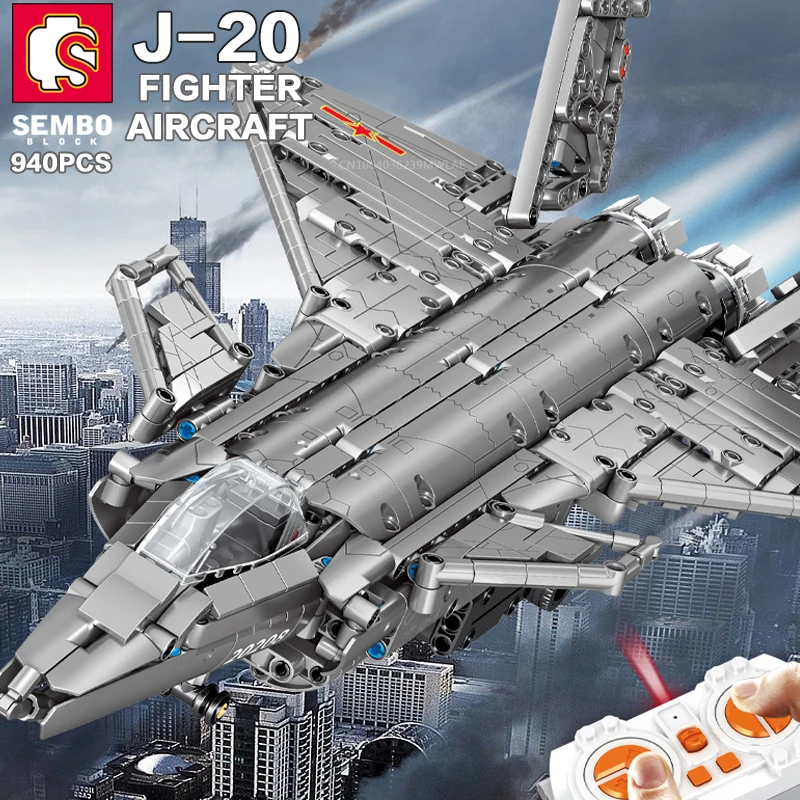 

SEMBO 940PCS Fighter Bombing Airplane RC Building Blocks Airforce Jet World War Army Toys DIY Bricks Gifts Toys Child Adults