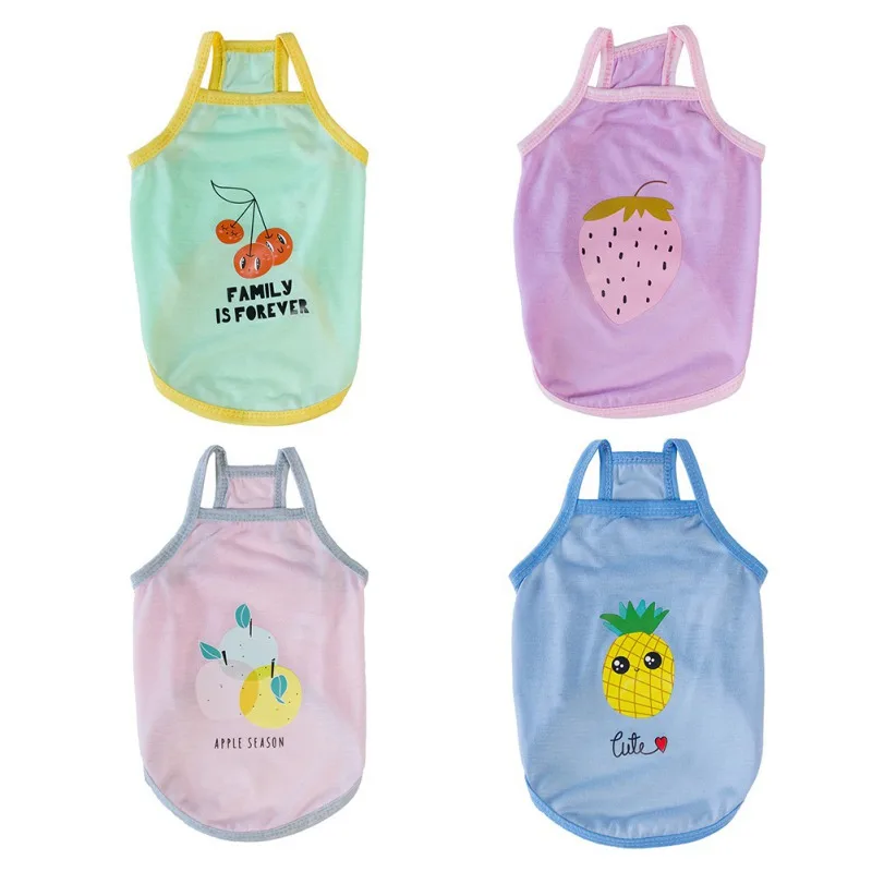 

Жилет для собак, одежда для маленьких собак, простой жилет для щенков, футболка для кошек, полосатый жилет для домашних животных, летняя одеж...