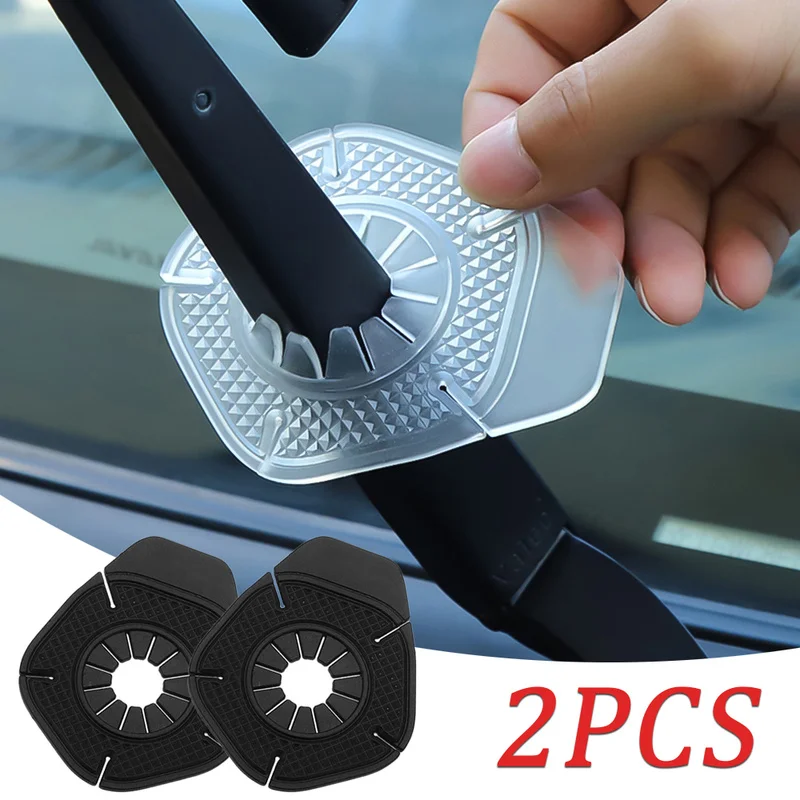 

Universal car windshield wiper protection cover to prevent debris falling leaves wiper bottom hole dust cover a pair