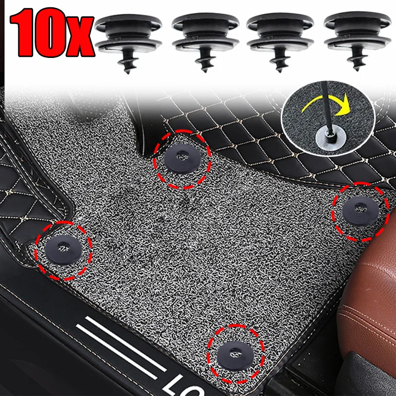 

10pcs Universal Car Floor Mat Clip Fixer Fixing Clip Floor Bracket Set Premium Set Non-slip Fastener Fixer Car Accessories