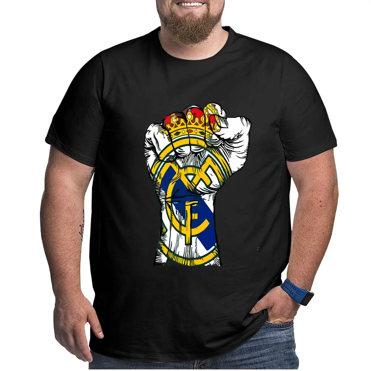 

Real Madrid Fans' Choice Anime T shirt Men Basics Short Sleeves Summer Fighting Fun Design T Shirt Oversized 4XL 5XL 6XL Clothes