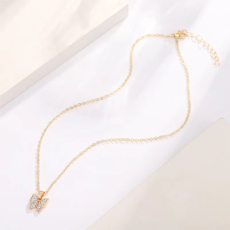 Милые милые CZ дизайнерские комплекты ювелирных изделий с бабочкой для женщин