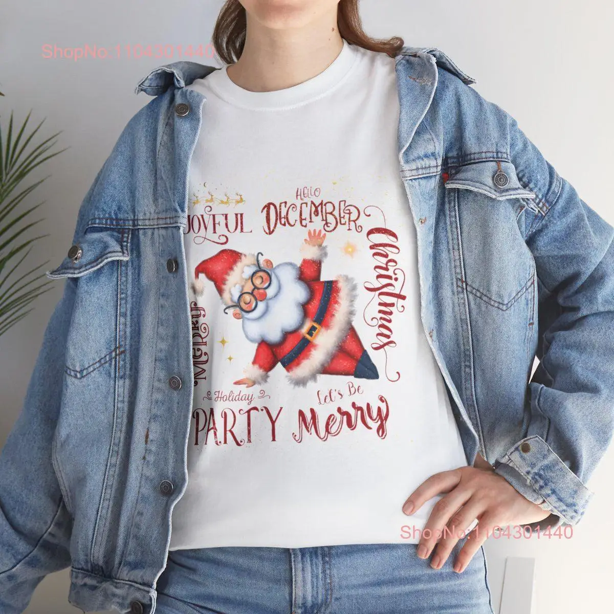 Merry Christmas Santa T Shirt Heavy Cotton long or short sleeves
