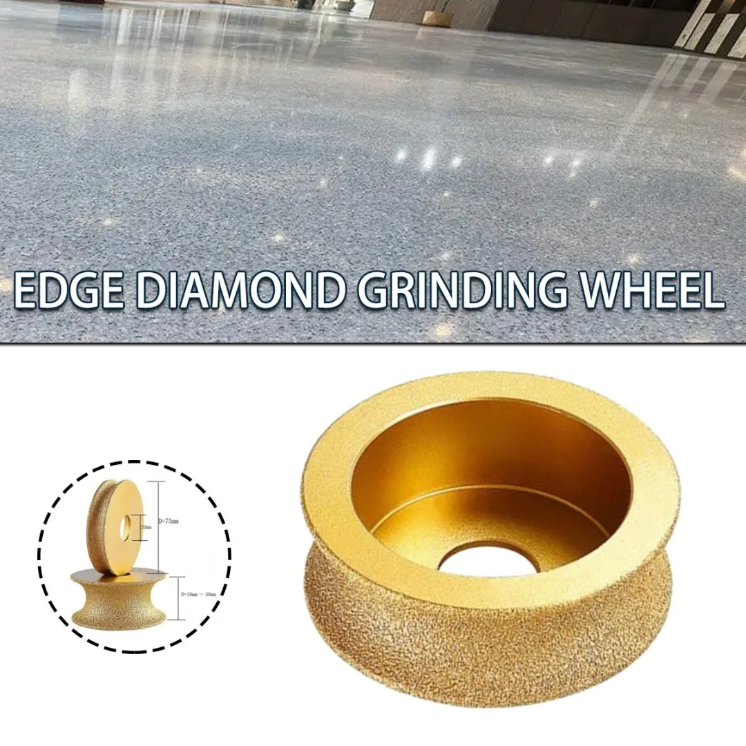 

15mm/20mm/25mm/30mm Bore Dia 3inch Round Dry Vacuum Brazed Diamond Grinding Wheel Demi-bullnose Edge Marble Edging Grinding Disc