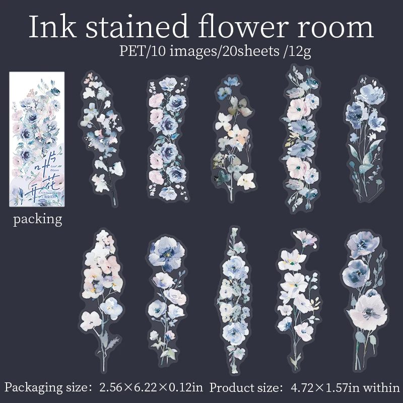 

Набор наклеек с цветами из ПЭТ