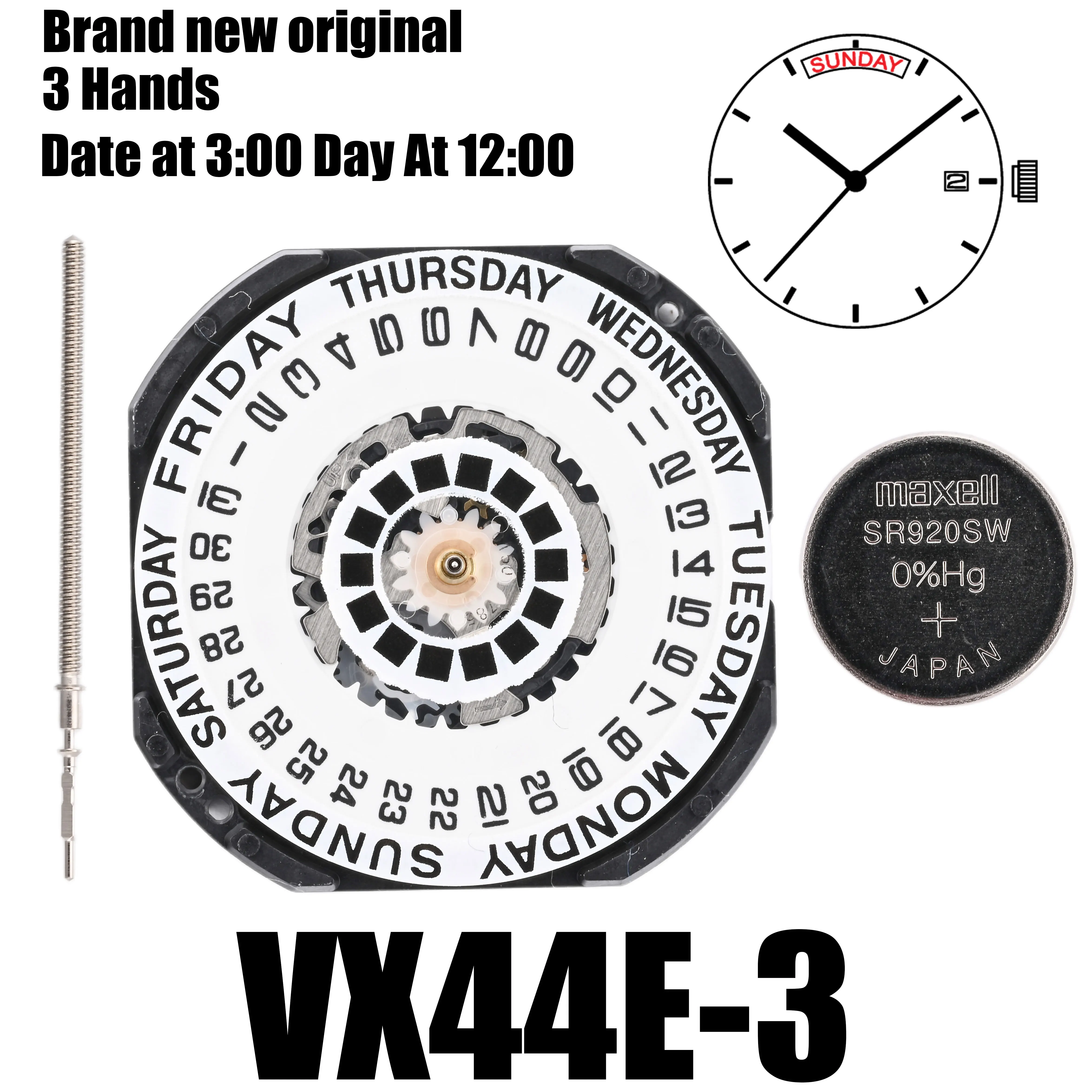 Движение VX44 движение VX44E VX календарная серия VX44E-3 размер: 11 1/2 дюйма 3