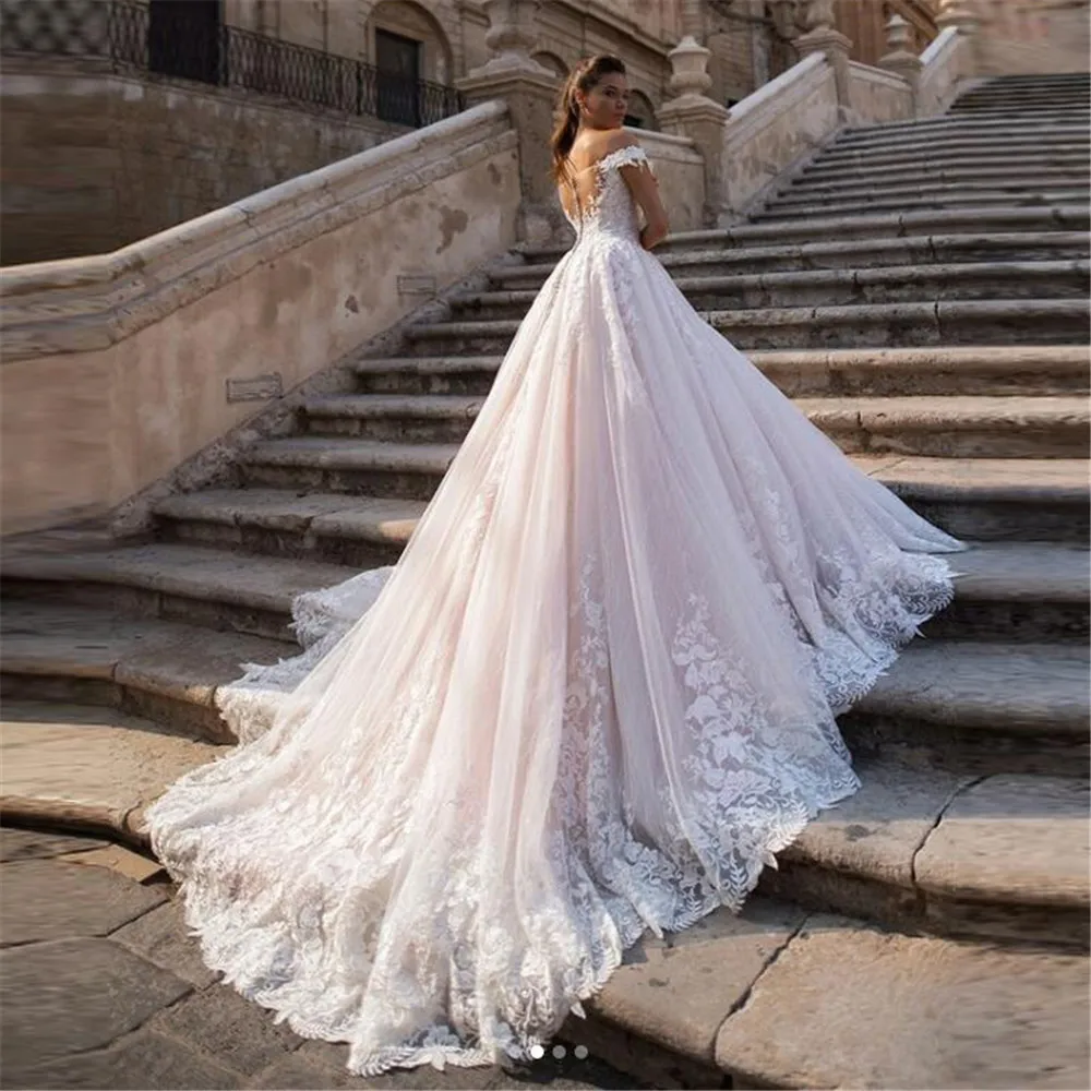 Романтические свадебные платья с открытыми плечами индивидуальные кружевные