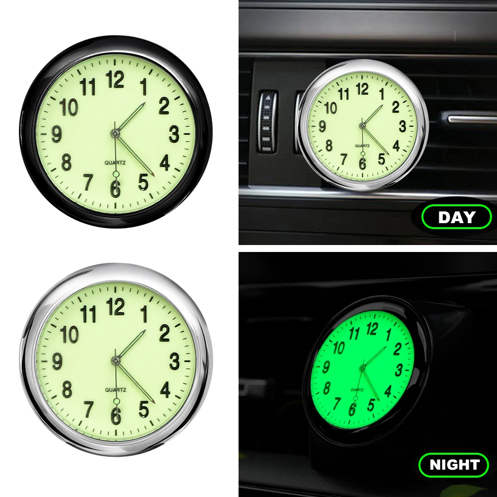 

Светящиеся модные автомобильные часы, миниатюрные цифровые механические часы с внутренней палочкой, кварцевые украшения для автомобиля, 40 мм 43 мм