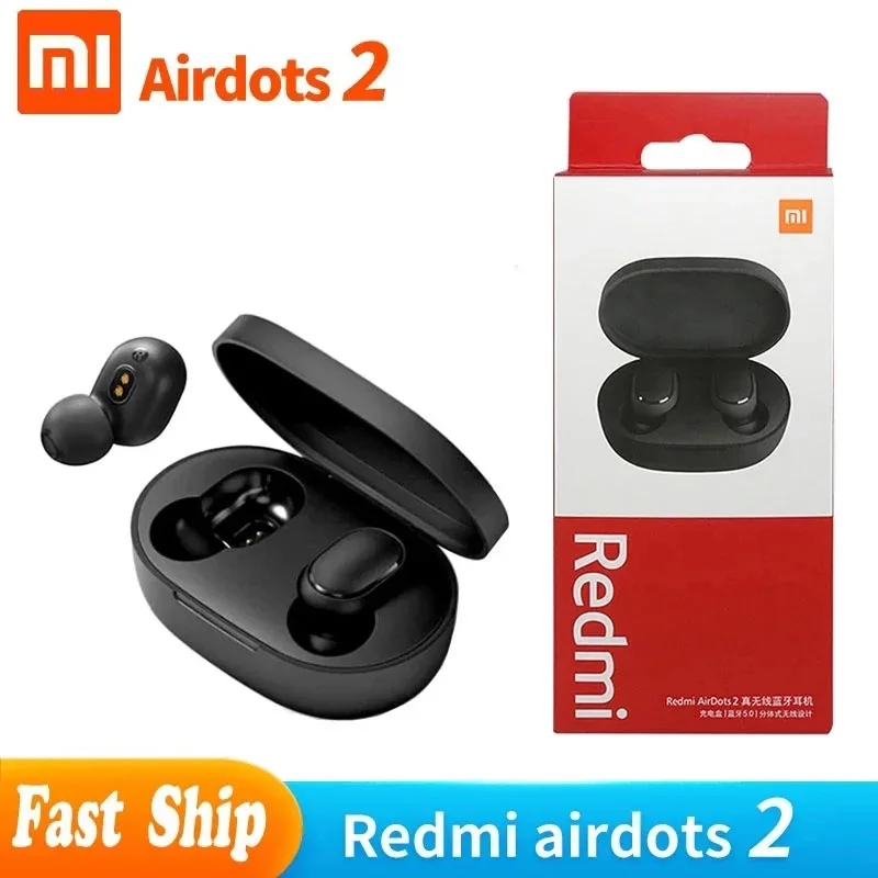 

Беспроводная Bluetooth-гарнитура Xiaomi Redmi Airdots стерео атриум с микрофоном гарнитура 2 квадрата
