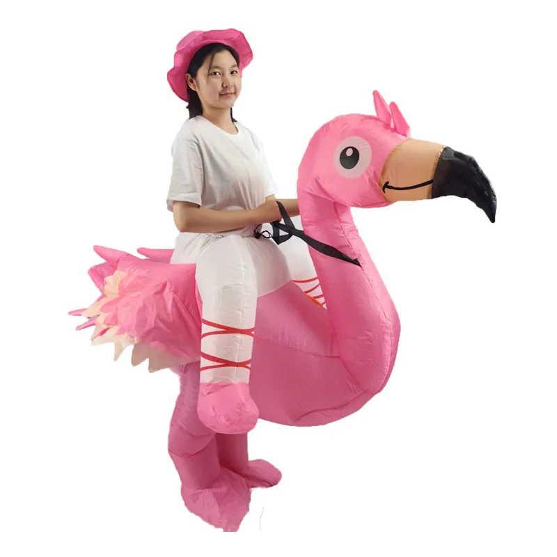 

Flamingo Inflatable Costume Kid Riding On Unicorn Costumes Funny Fancy Halloween Cosplay Dress Party Halloween Costume For Adult