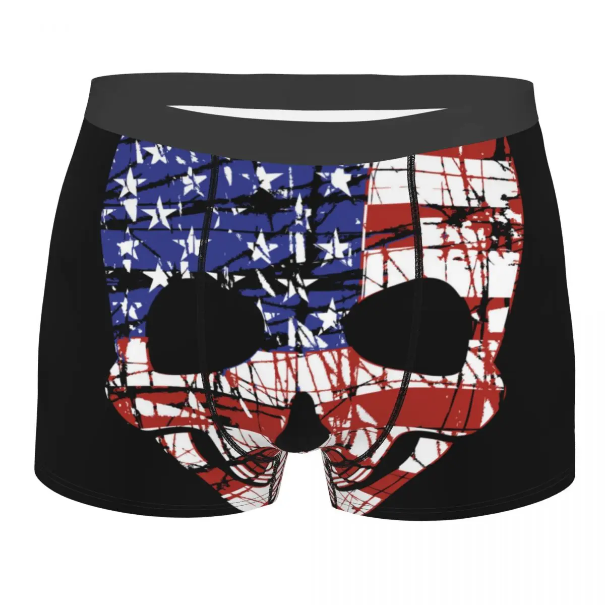 

Боксеры мужские с подмышками, винтажные дышащие трусы-шорты с принтом черепа, флага США, стиль гранж, мужские трусы