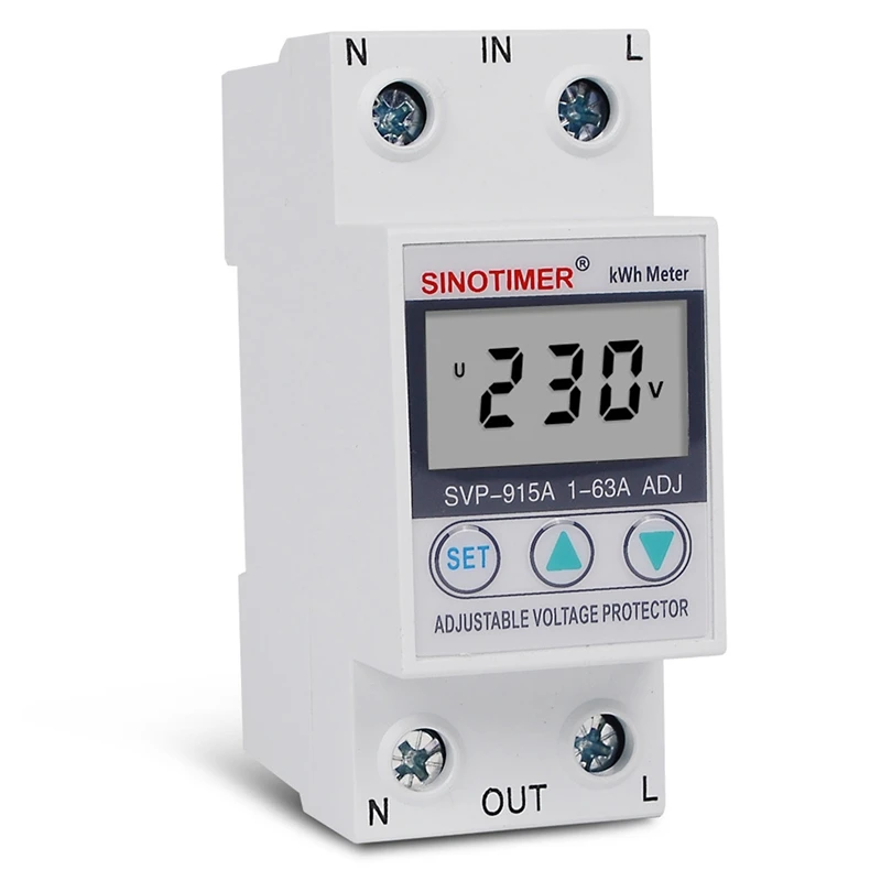 SINOTIMER SVP-915A 63A защита от перенапряжения Защита перезаписи с дисплеем