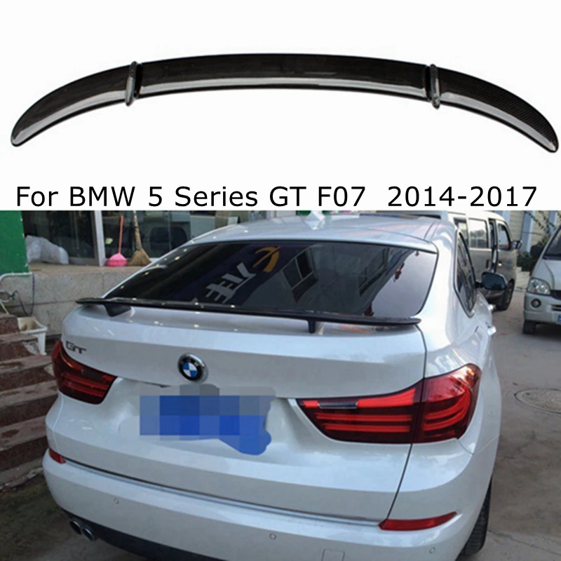 

FOR BMW 5 Series GT F07 2014-2017 HM Style Carbon Fiber Rear Spoiler Trunk Wing FRP Glossy Black Forged Carbon