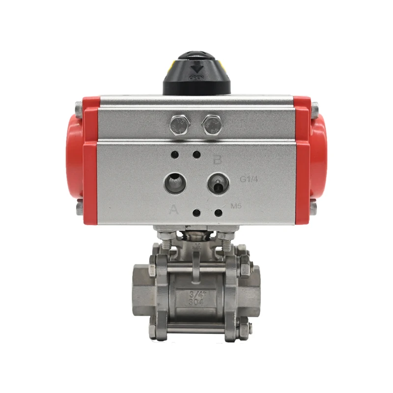 

JTALV DN65 Pneumatic three-piece threaded ball valve High Pressure Durable High Temperature Valves