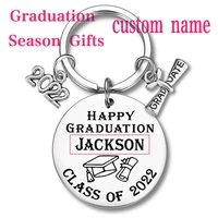custom name graduation season gift class of 2022 stainless steel keychain lettering keychain pendant inspirational diy