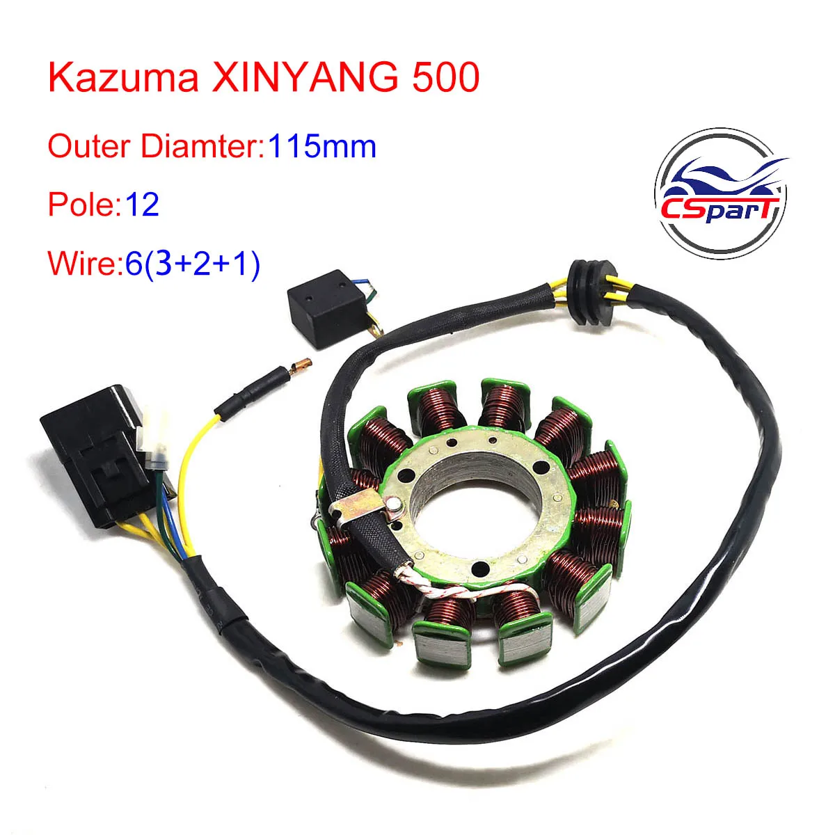 Фото Намотка статора для Kazuma XinYang Jaguar 115 500CC ATV Quad, 12 катушек, 6 проводов, 500 мм №1
