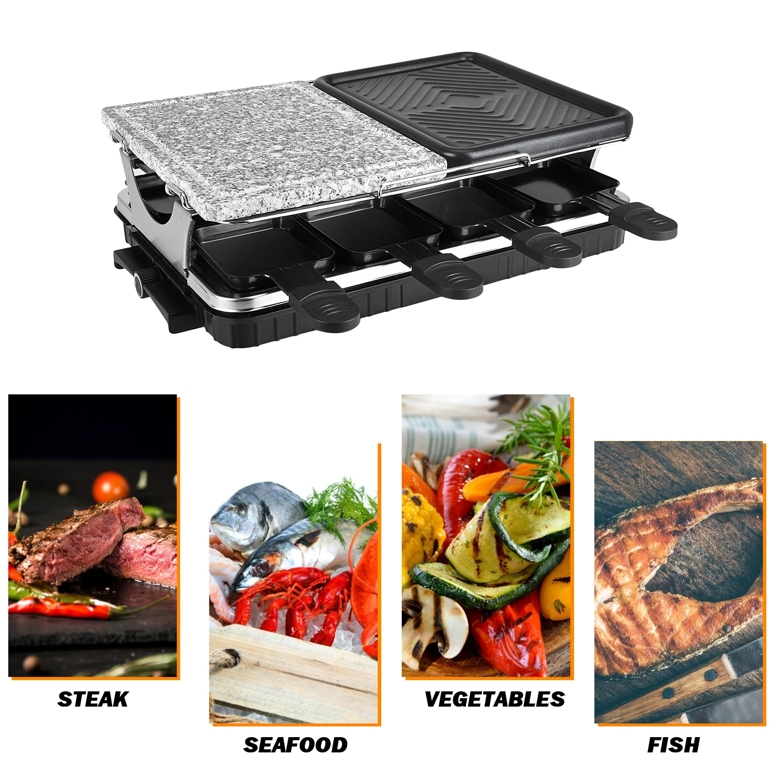 1300w raclette table grill electric korean bbq grill cheese raclette removable non stick surface temperature control grill free global shipping