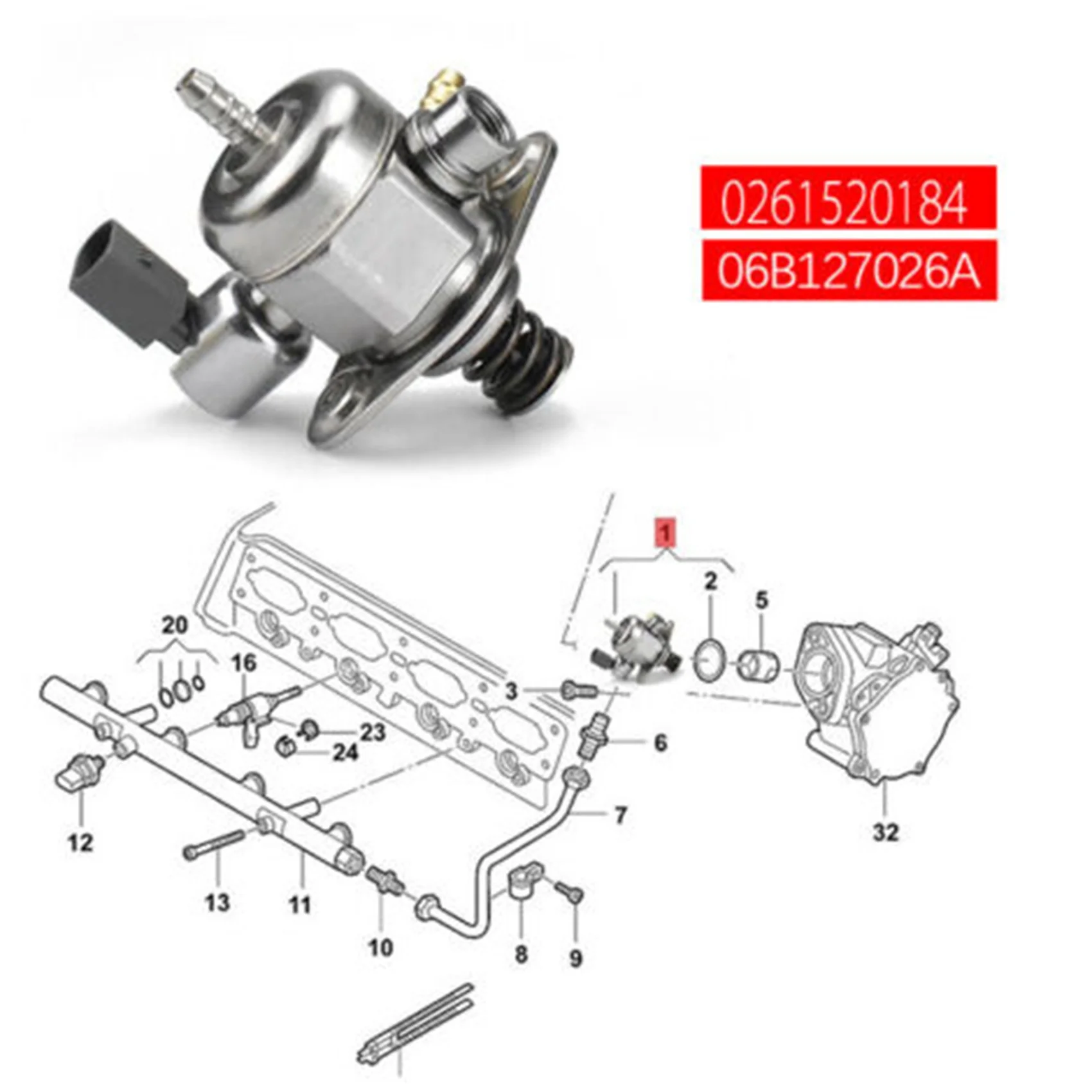 1 8 T топливный насос высокого давления Golf MK7 B8 A4 A5 A6 06K127025E 06K127025D 06K127025H