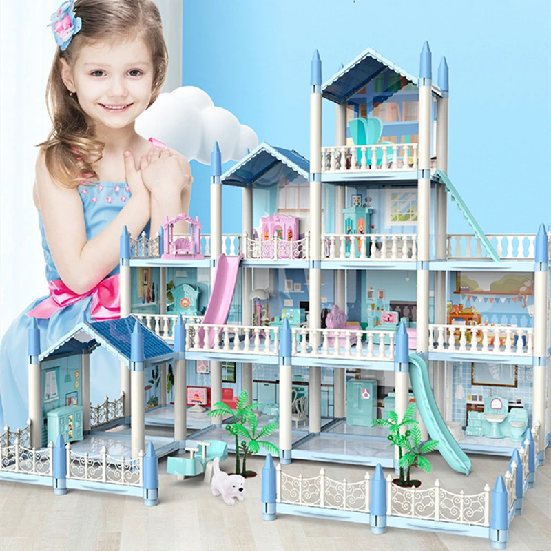 Большой кукольный 3d-дом принцессы сделай сам домик домик-муньекас розовый замок