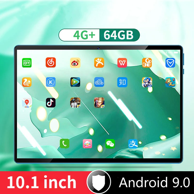 [Hot Sale] 4GB+64GB Andriod 9.0 Tablet PC 10.1 Inches Large Screen Dual SIM 4G Phone Tablet PC Mic WIFI  Android Tablet