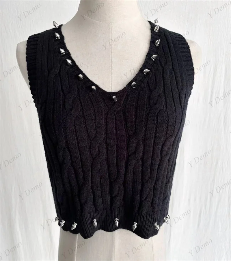 Y демонстрационный жилет в стиле панк-рок с v-образным вырезом женский короткий