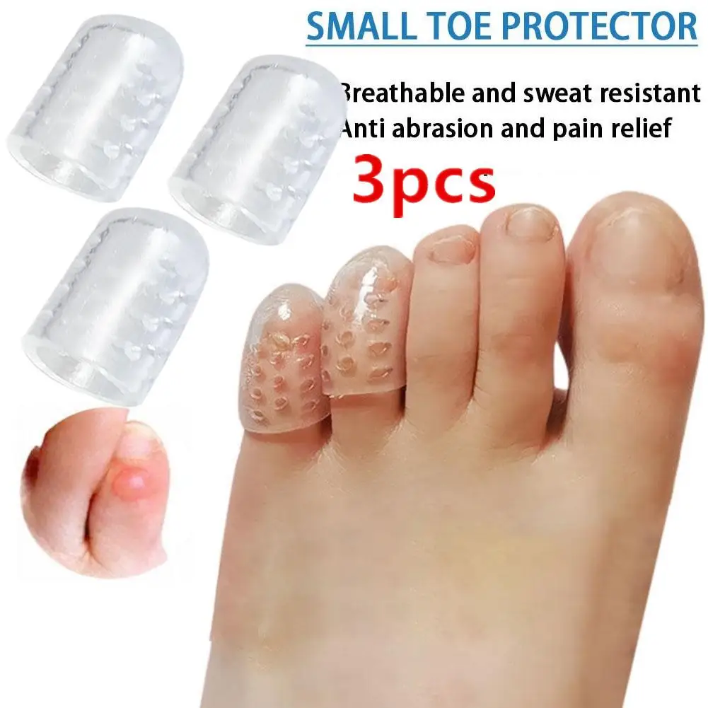

3Pcs Silicone Gel Little Toe Tube Corns Blister Corrector Pinkie Protector Gel Bunion Toe Finger Protection Gel Sleeve