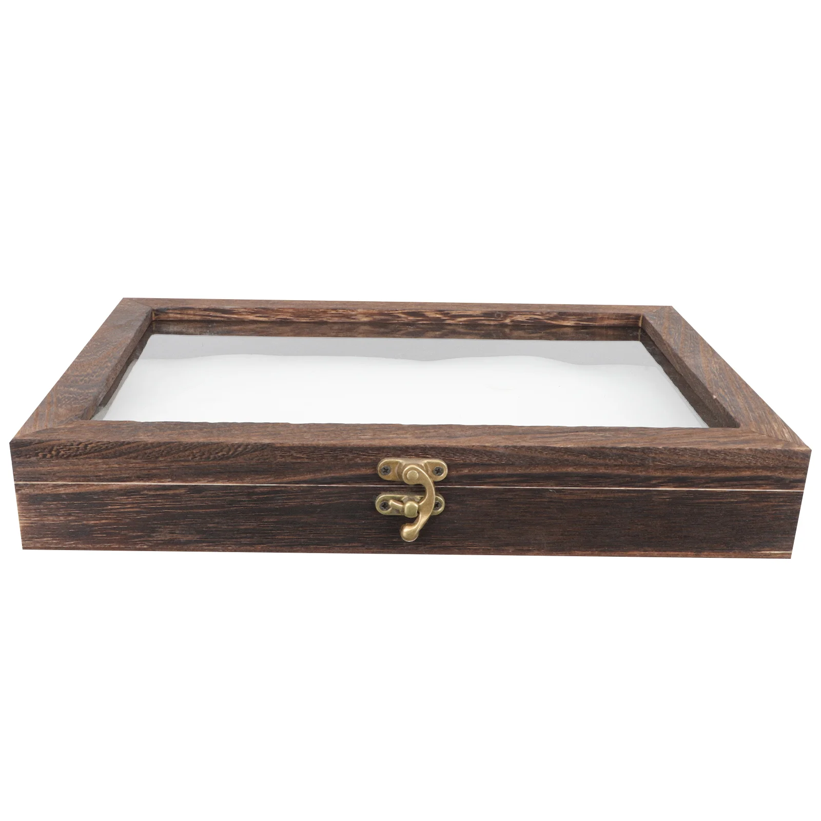

Wood Showcase Vintage Storage Box Specimen Display Box Display Holder Glass Jewelry Display Case