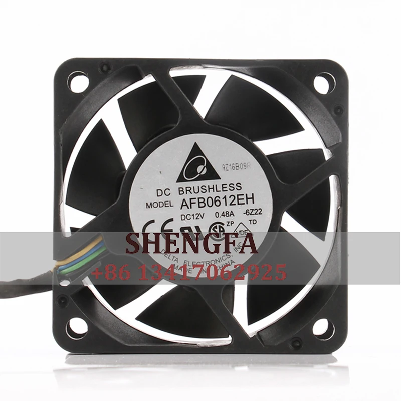 

Delta AFB0612EH-6Z22 Case Fan 60X60X25mm 12V 0.48A 6CM 6025 Double Ball Large Airflow Cooling Fan