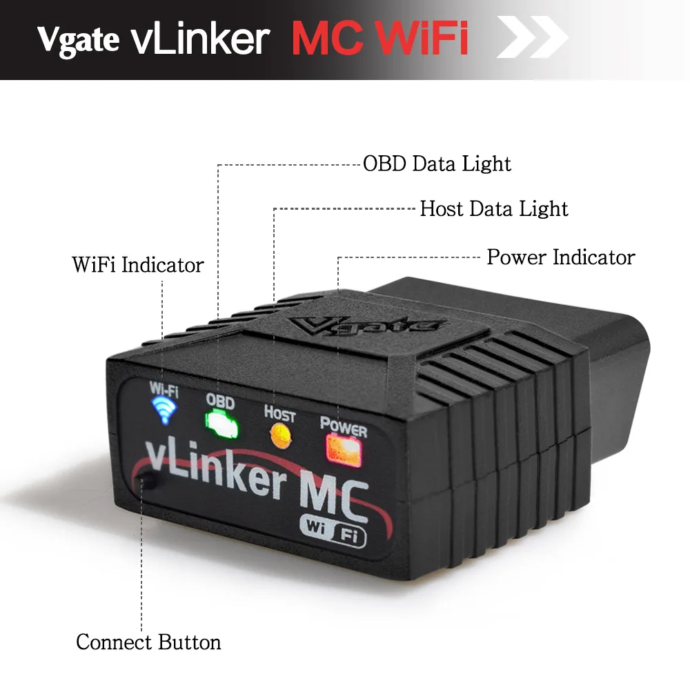 

Vgate vLinker MC ELM327 V2.2 BT3.0 4.0-wireless WIFI For Android/IOS OBD OBD2 Bluetooth Car Diagnostic Auto Tool ELM 327 scanner
