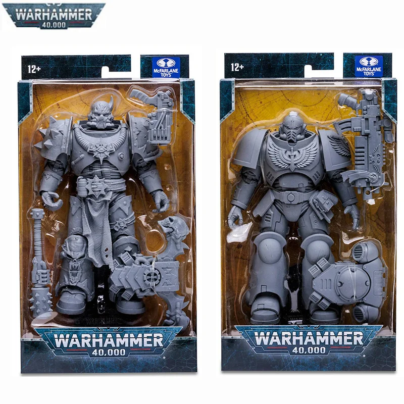 

In Stock Macfarlane Warhammer 40K Chaos Space Marine Dark Angel White Mode 7Inches Anime Action Figures Collection Model Toys