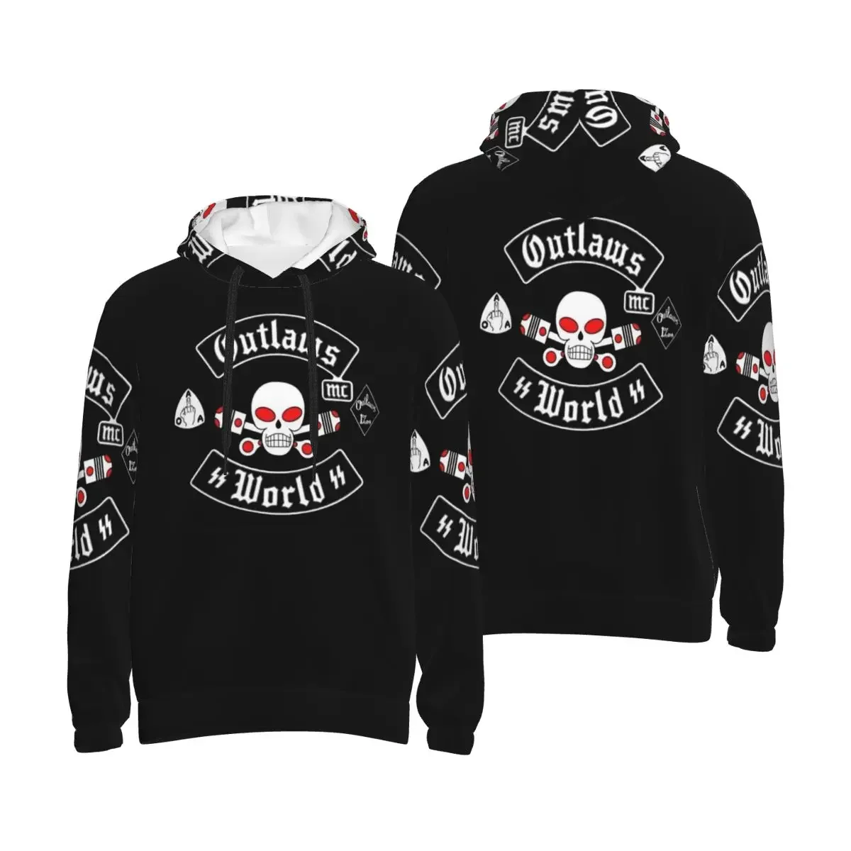 Фото Толстовка Outlaws Mc Support в стиле Харадзюку, пуловер, осенне-зимние мужские и женские толстовки, топы с длинными рукавами №3