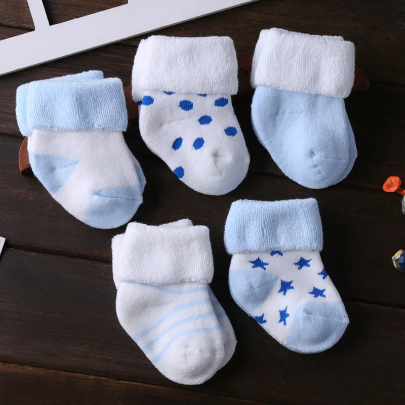 5 Pair/lot New Cotton Thick Baby Toddler Socks Autumn and Winter Warm Baby Foot Sock Baby Socks